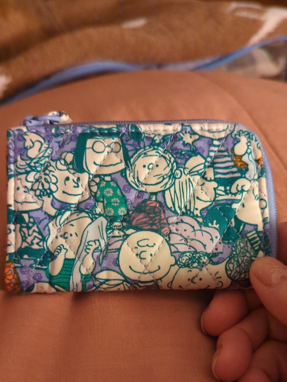 Vera Bradley Peanuts Quilted Character Zip Key Holder